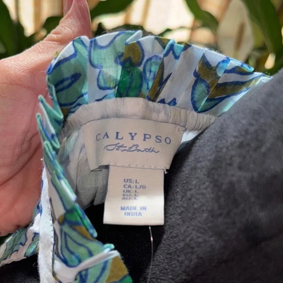 Calypso St. Barth Blue and White Halter Mini Dress - Picture 2 of 5